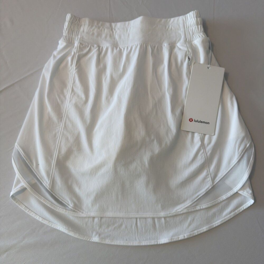 NWT Lululemon Sz 2 Long Hotty Hot HR High-Rise White Athletic Skirt Skort Tennis - Picture 5 of 16